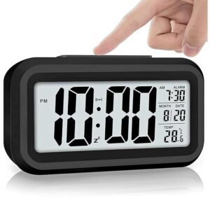 7Seas Alarm Clock for Home Bedroom with Smart Automatic Sensor Backlight LCD Screen