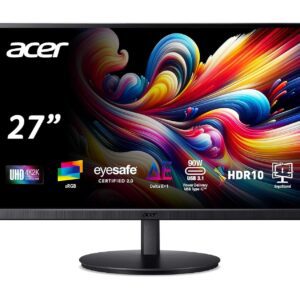 Acer CB272K 27 Inch UHD 4K 3840x2160 IPS Backlit LED Monitor I Type C 90W PD I HDR 10